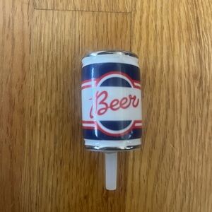 Nora Fleming Blue and Red Beer Can Mini